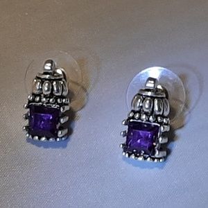 Designer Inspired Earrings Purple Amethyst Purple